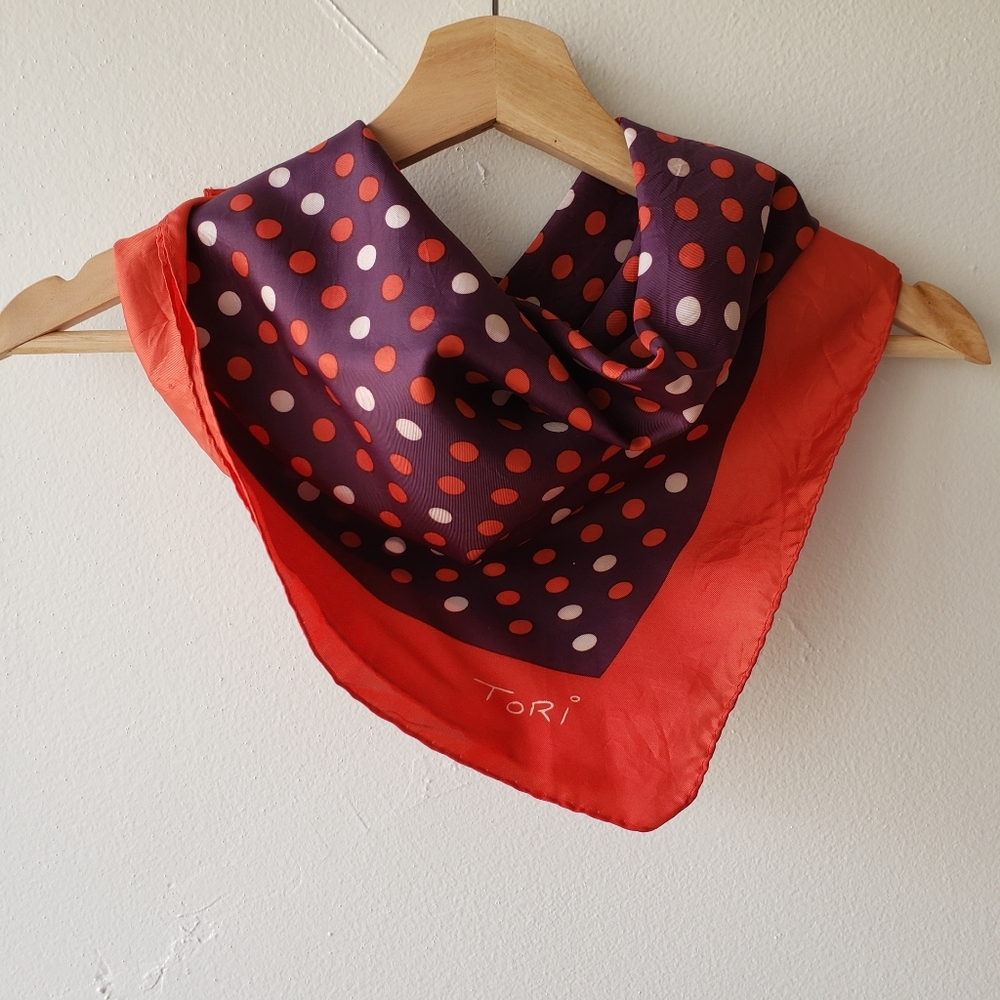 Tori Polka Dot Square Scarf Red White And Blue